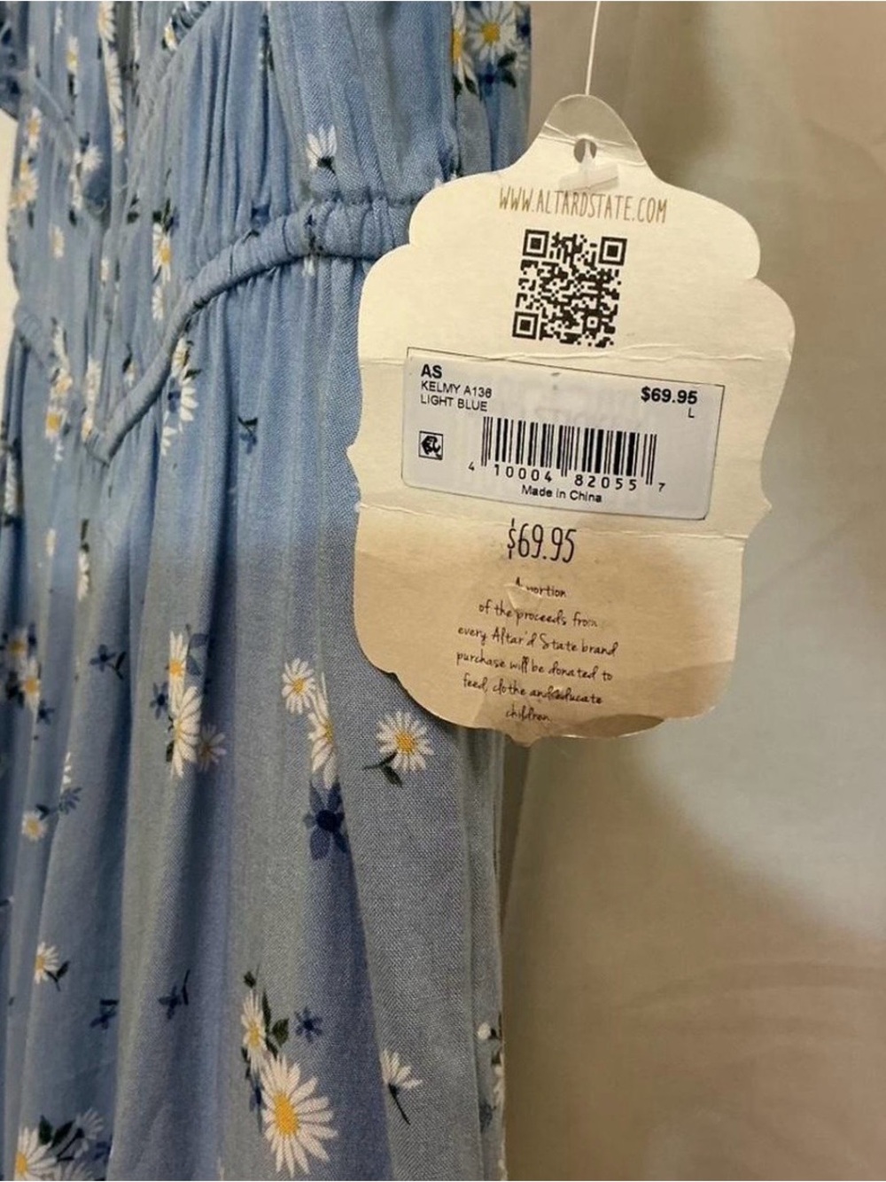 Altar'd State Light Blue Daisy Print Sun Dress - Picture 2 of 3